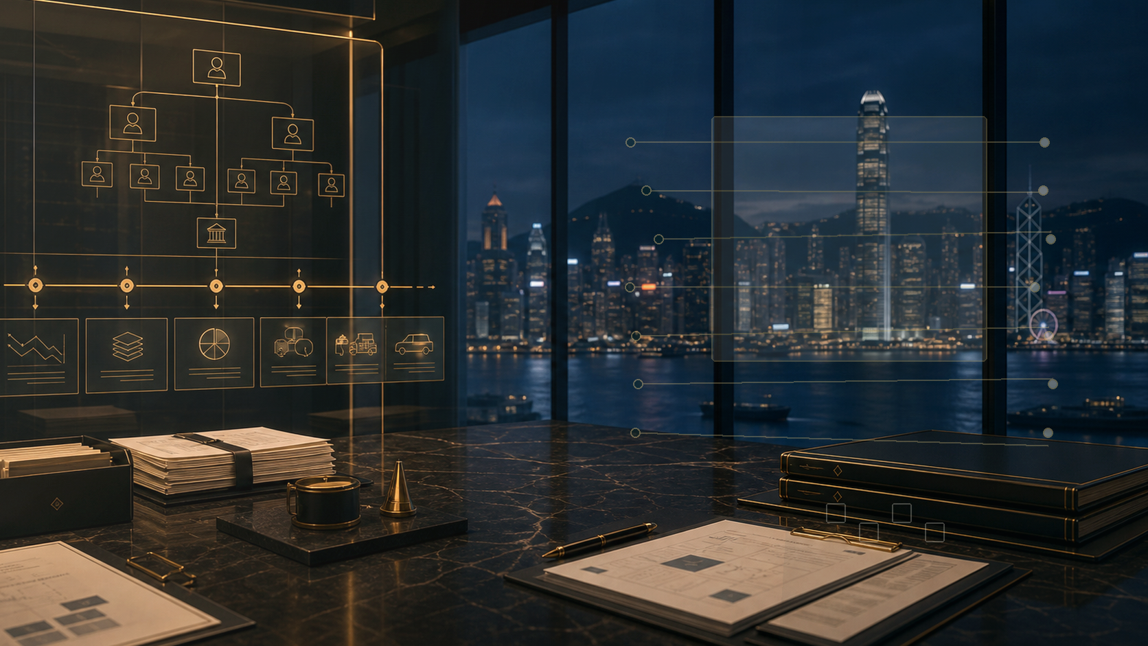 Central Hong Kong skyline for banking readiness