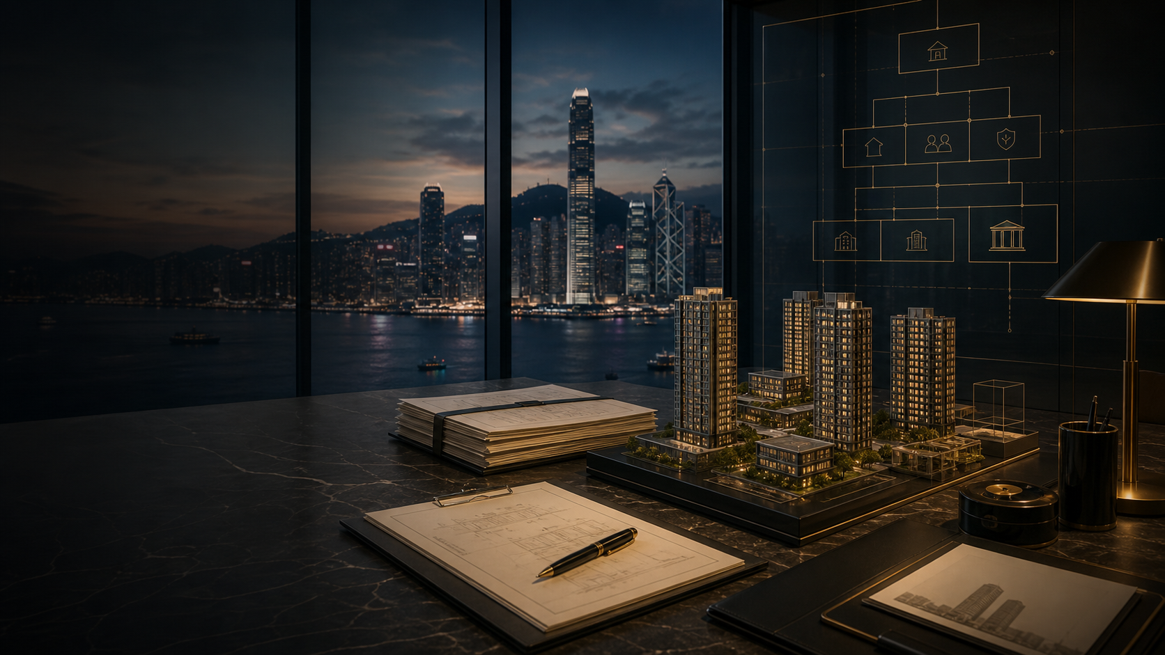Hong Kong skyline for real estate holding and investment structuring